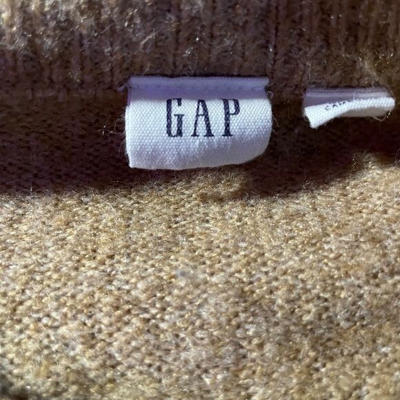 Gap Crew Neck Sweater Acrylic Womens Size XL Tan Casual Beige Hi Low - Picture 4 of 7